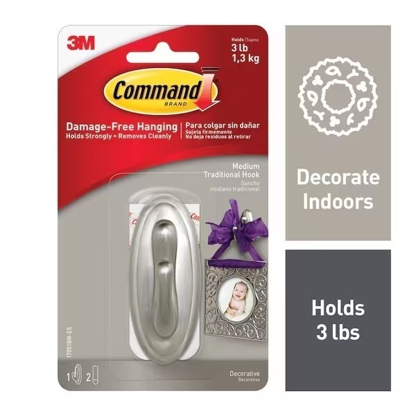Traditional Med Hook 17051BNES, PK24, COMMAND, Mfr# 17051